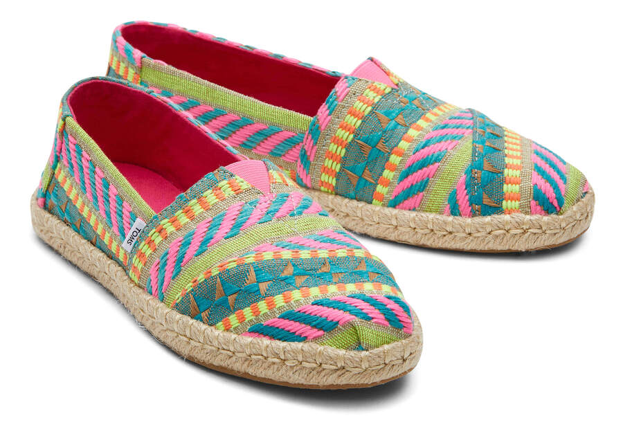 Espadrilles Toms Alpargata Global Jaquard Rope Alpargata Mujer Rosas Argentina | AR405-697