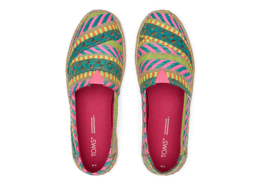 Espadrilles Toms Alpargata Global Jaquard Rope Alpargata Mujer Rosas Argentina | AR405-697