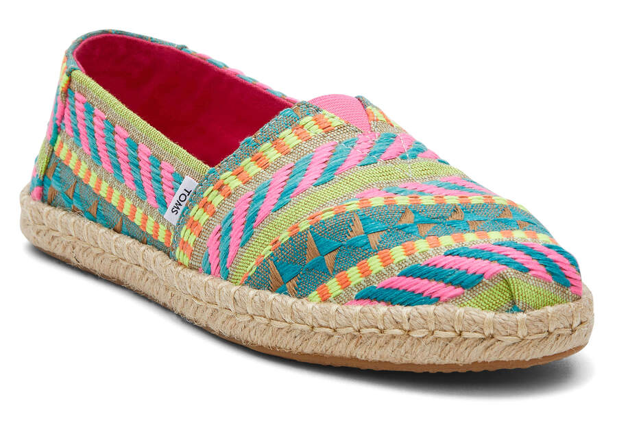 Espadrilles Toms Alpargata Global Jaquard Rope Alpargata Mujer Rosas Argentina | AR405-697