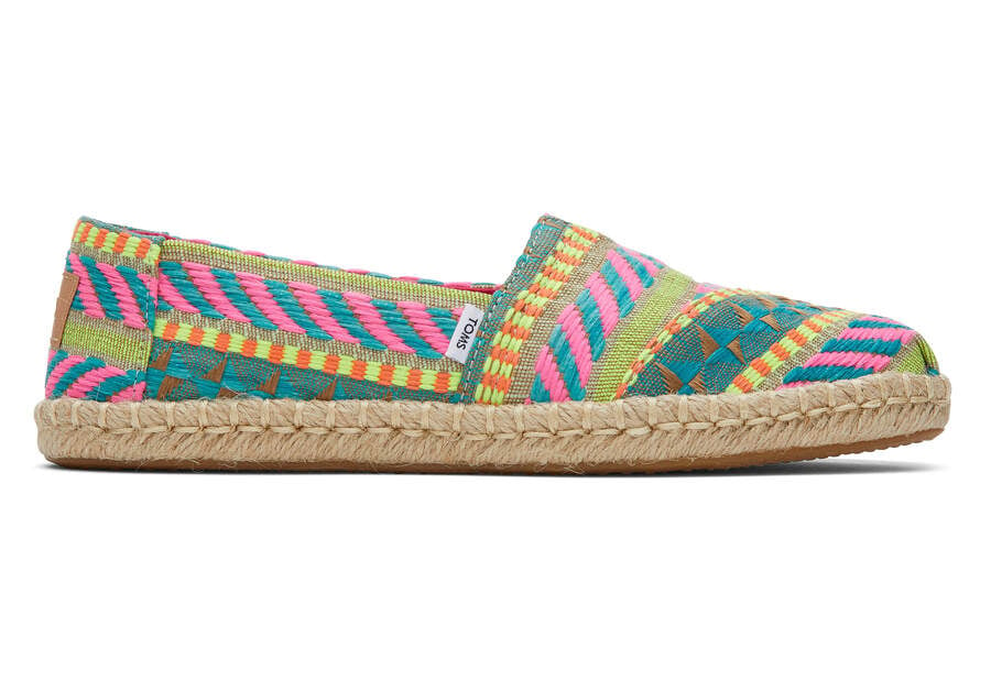 Espadrilles Toms Alpargata Global Jaquard Rope Alpargata Mujer Rosas Argentina | AR405-697