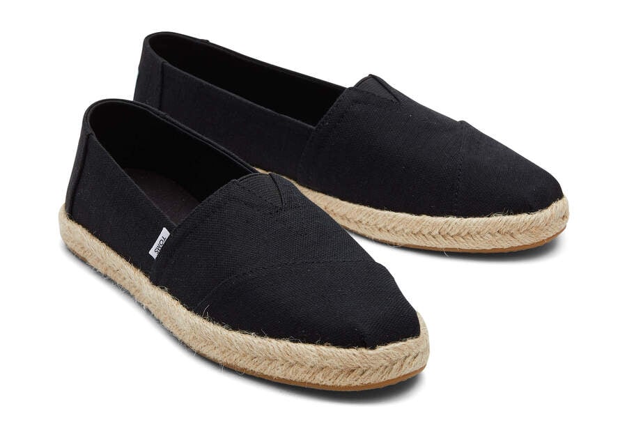 Espadrilles Toms Alpargata Recycled Algodon Rope Alpargata Mujer Negras Argentina | AR022-723