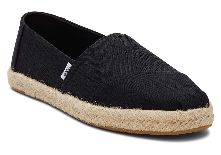 Espadrilles Toms Alpargata Recycled Algodon Rope Alpargata Mujer Negras Argentina | AR022-723