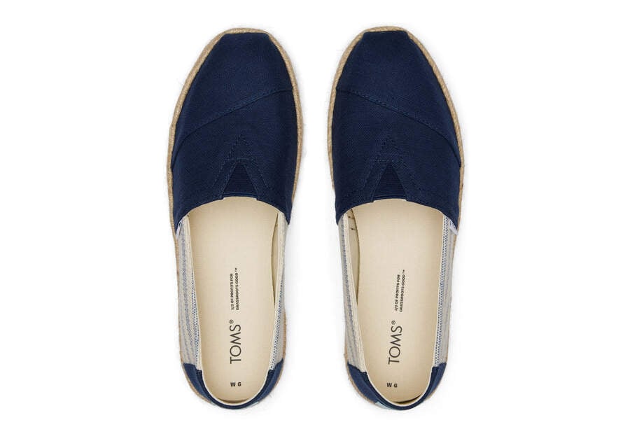 Espadrilles Toms Alpargata Recycled Algodon Rope Alpargata Mujer Azul Marino Argentina | AR118-130