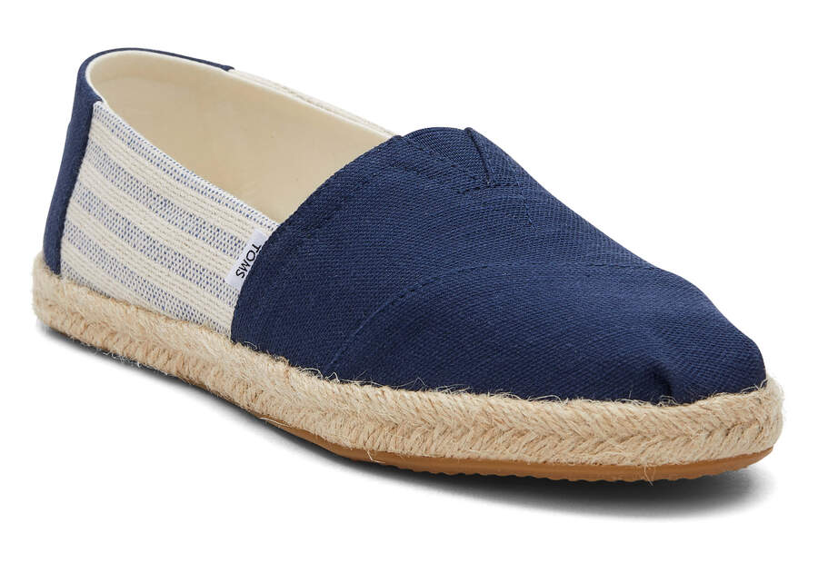 Espadrilles Toms Alpargata Recycled Algodon Rope Alpargata Mujer Azul Marino Argentina | AR118-130