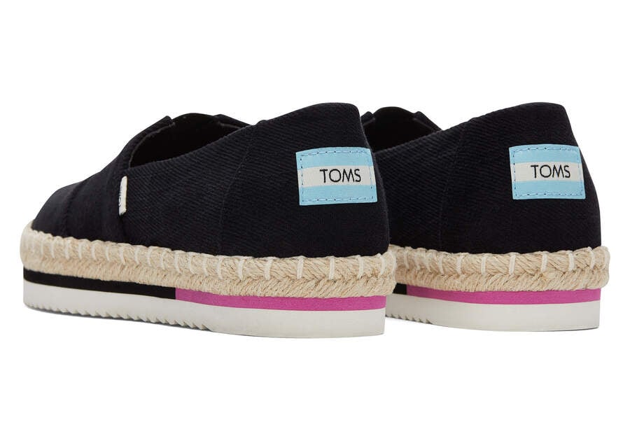 Espadrilles Toms Alpargata Rope Plataforma Mujer Negras Argentina | AR492-621