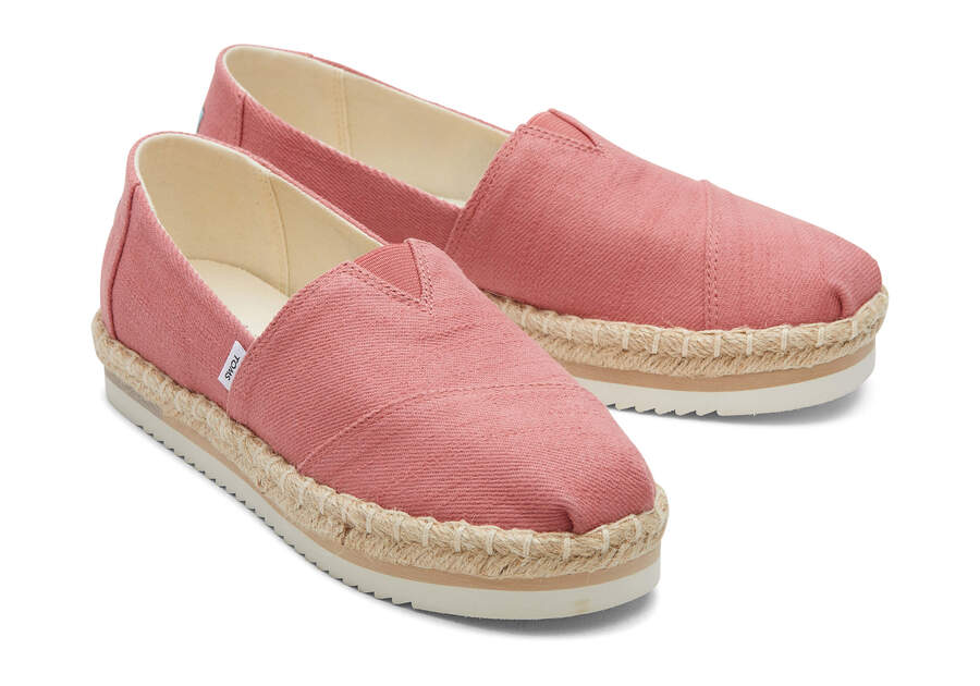 Espadrilles Toms Alpargata Rope Plataforma Mujer Rosas Argentina | AR708-819