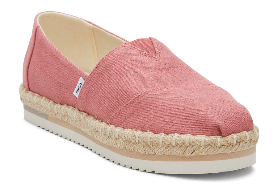 Espadrilles Toms Alpargata Rope Plataforma Mujer Rosas Argentina | AR708-819