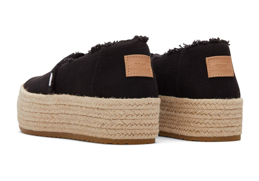 Espadrilles Toms Valencia Plataforma Alpargata Mujer Negras Argentina | AR067-766