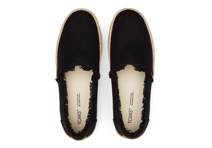 Espadrilles Toms Valencia Plataforma Alpargata Mujer Negras Argentina | AR067-766