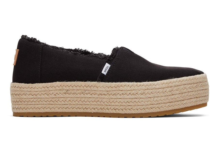 Espadrilles Toms Valencia Plataforma Alpargata Mujer Negras Argentina | AR067-766