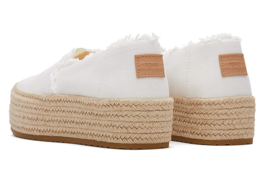 Espadrilles Toms Valencia Plataforma Alpargata Mujer Blancas Argentina | AR295-366