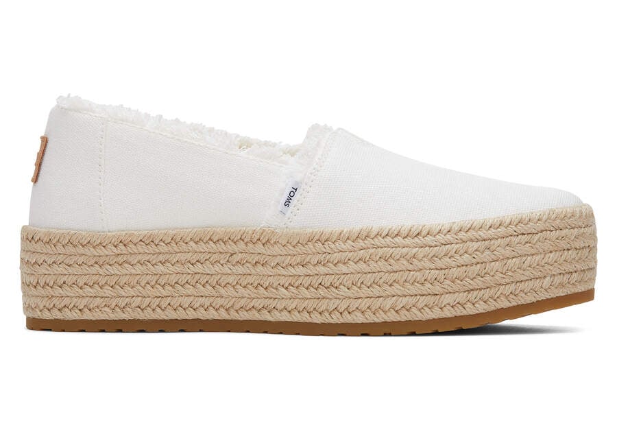 Espadrilles Toms Valencia Plataforma Alpargata Mujer Blancas Argentina | AR295-366