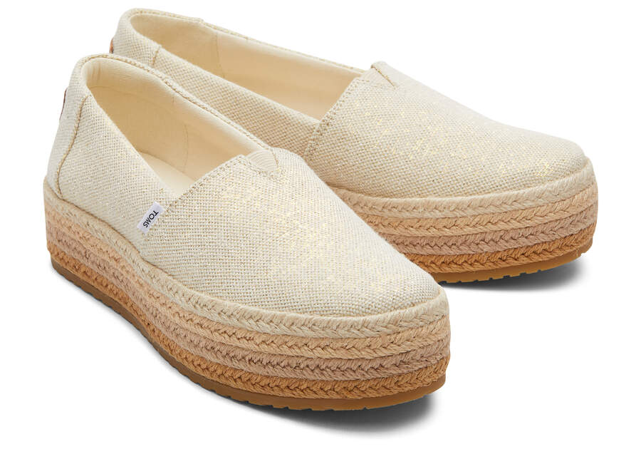 Espadrilles Toms Valencia Plataforma Alpargata Mujer Marrones Metal Argentina | AR456-112