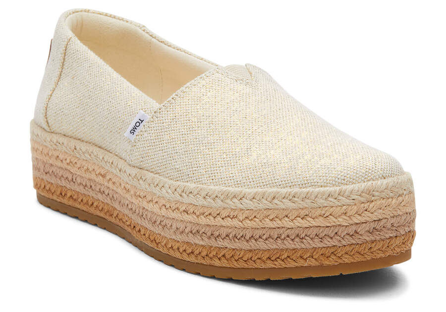 Espadrilles Toms Valencia Plataforma Alpargata Mujer Marrones Metal Argentina | AR456-112