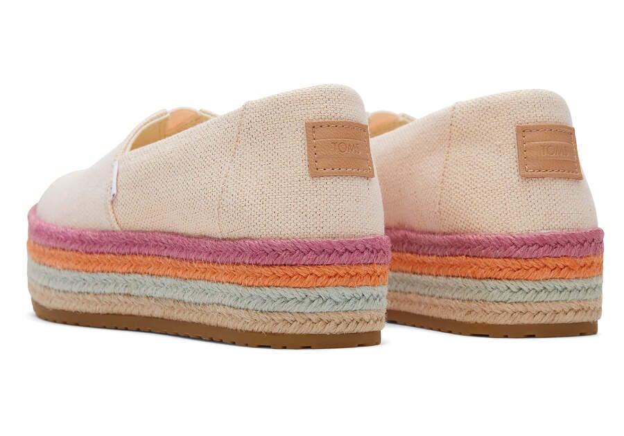 Espadrilles Toms Valencia Plataforma Alpargata Mujer Coral Metal Argentina | AR582-337