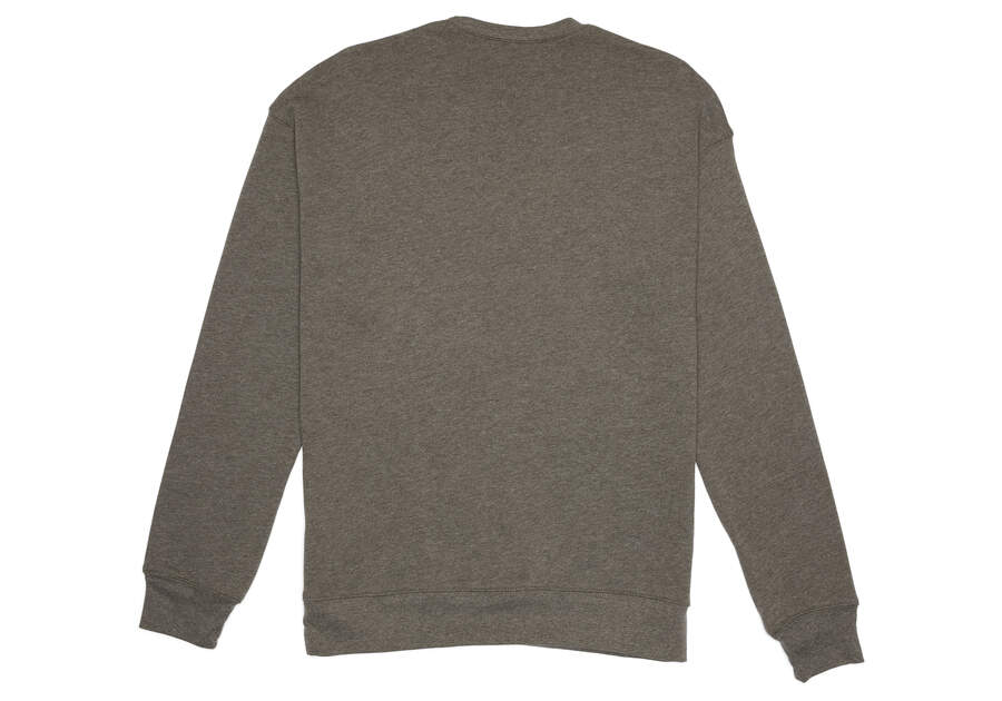 Fleece Toms Stacked Logo Crew Fleece Hombre Gris Oscuro Argentina | AR687-356