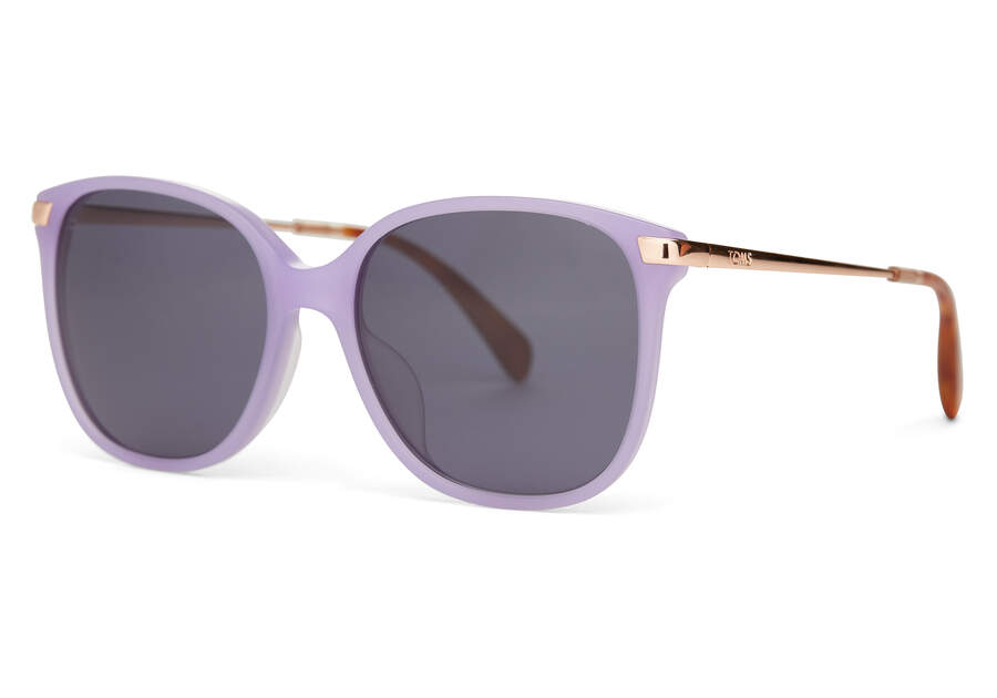 Gafas de Sol Toms Sandela 201 Mujer Lavanda Rosas Doradas Gris Oscuro Argentina | AR131-450