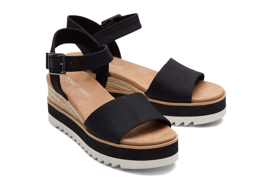 Sandalias Toms Diana Wedge Sandal Mujer Negras Argentina | AR064-533