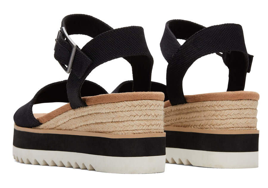 Sandalias Toms Diana Wedge Sandal Mujer Negras Argentina | AR064-533