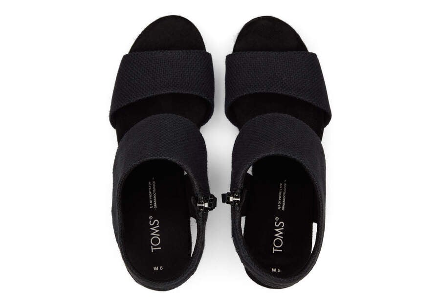 Sandalias Toms Majorca Rope Plataforma Sandal Mujer Negras Argentina | AR928-360