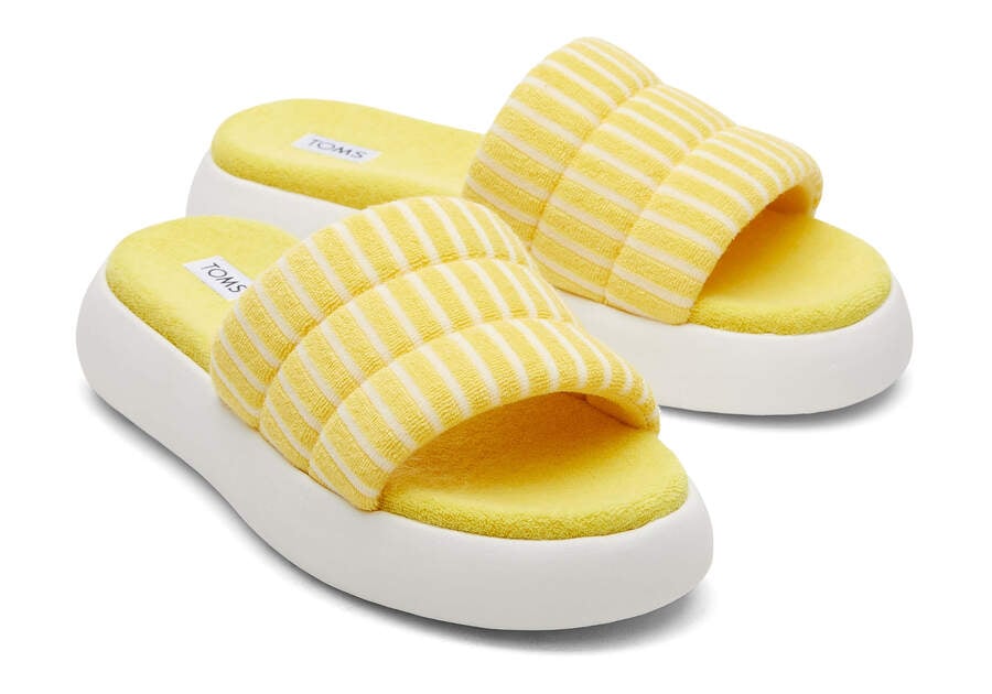 Sandalias Toms Mallow Chanclas Terry Mujer Amarillo Argentina | AR256-520