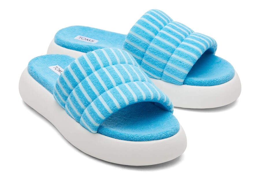 Sandalias Toms Mallow Chanclas Terry Mujer Azules Argentina | AR297-122