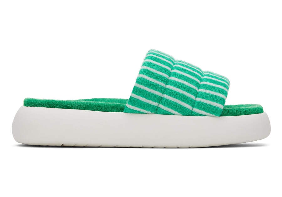 Sandalias Toms Mallow Chanclas Terry Mujer Verde Argentina | AR963-313