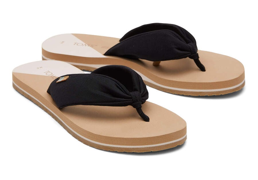 Sandalias Toms Piper Flip Flop Mujer Negras Argentina | AR786-439