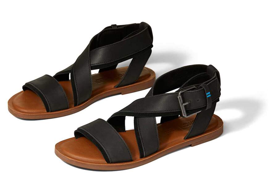 Sandalias Toms Sidney Sandal Mujer Negras Argentina | AR847-346