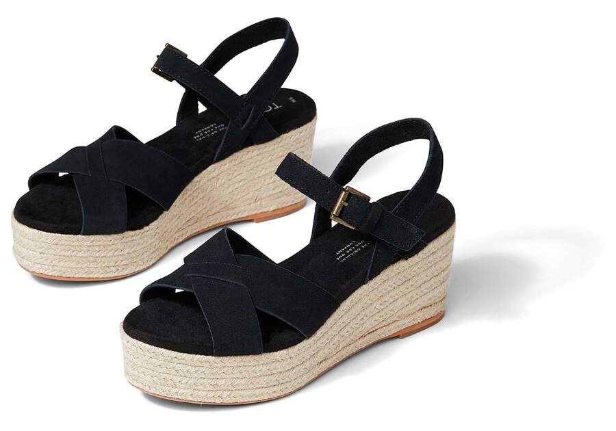 Sandalias Toms Willow Plataforma Sandal Mujer Negras Argentina | AR230-164