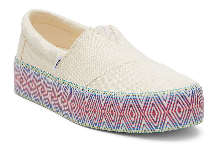 Slip On Toms Fenix Plataforma Mujer Creme Argentina | AR533-803