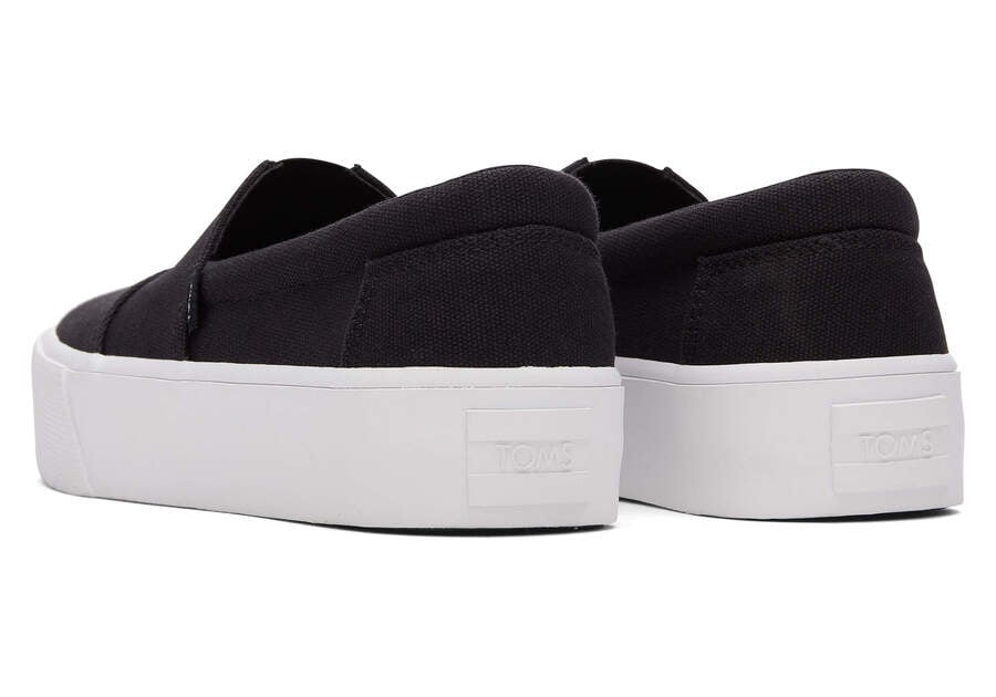 Slip On Toms Fenix Plataforma Mujer Negras Argentina | AR104-434