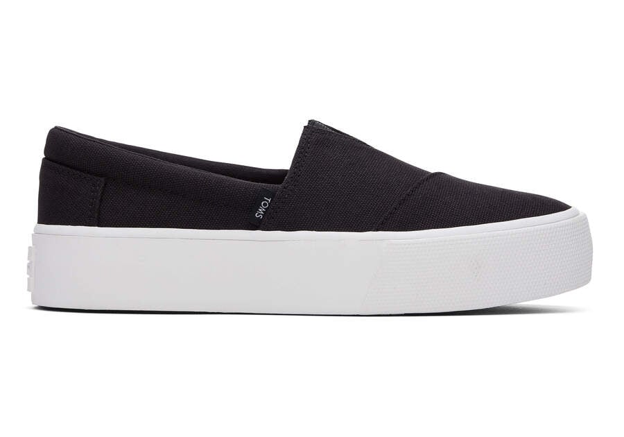 Slip On Toms Fenix Plataforma Mujer Negras Argentina | AR104-434