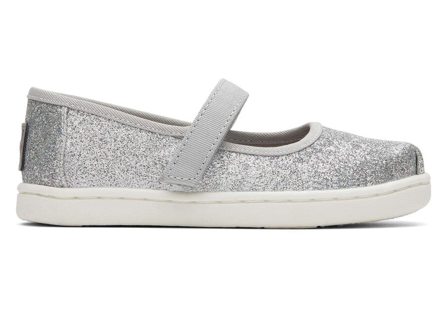 Slip On Toms Tiny Mary Jane Niños Plateadas Argentina | AR744-797