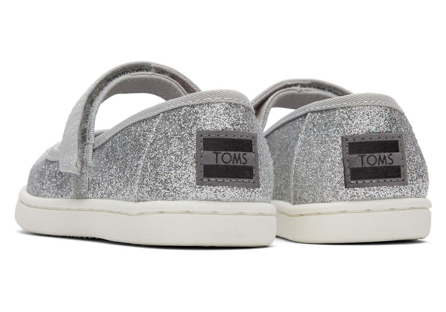 Slip On Toms Tiny Mary Jane Niños Plateadas Argentina | AR744-797