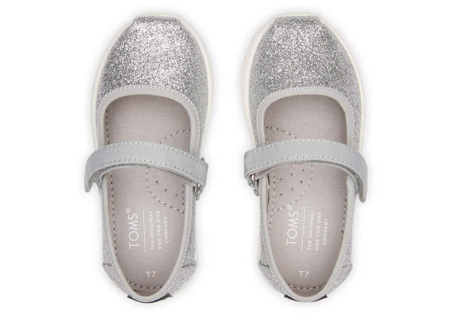 Slip On Toms Tiny Mary Jane Niños Plateadas Argentina | AR744-797