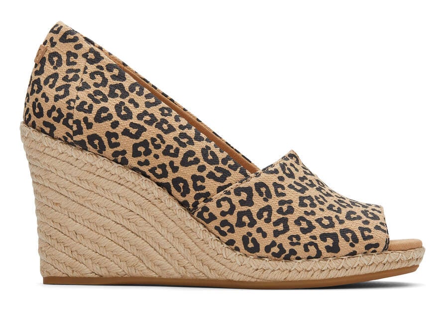 Tacones Toms Michelle Wedge Heel Mujer Beige Leopardo Argentina | AR313-296