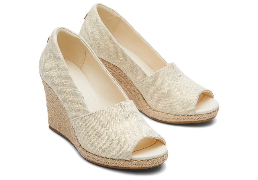 Tacones Toms Michelle Wedge Heel Mujer Beige Metal Argentina | AR493-865