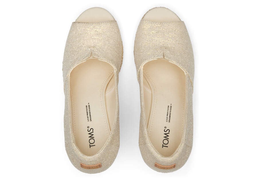 Tacones Toms Michelle Wedge Heel Mujer Beige Metal Argentina | AR493-865