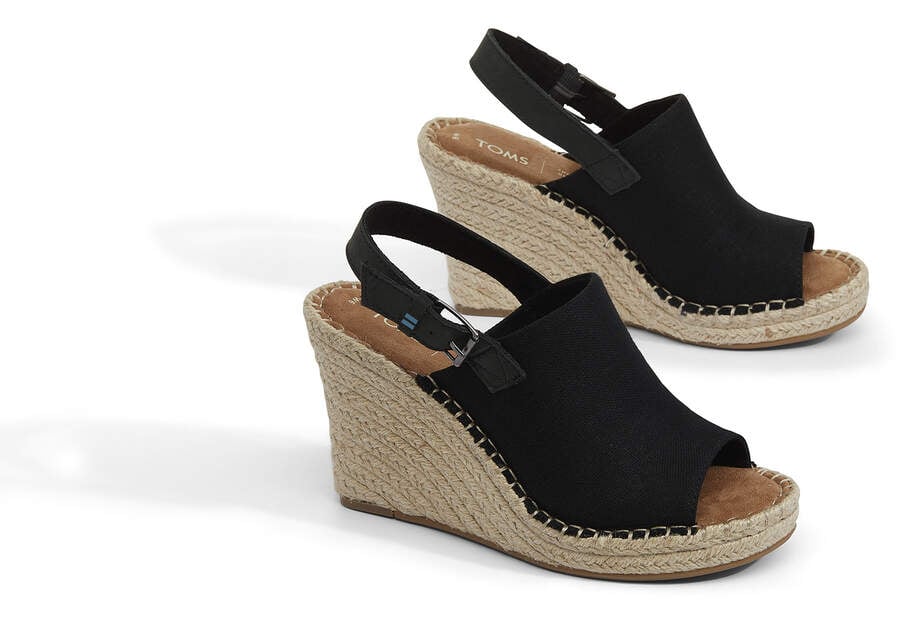 Tacones Toms Monica Wedge Heel Mujer Negras Argentina | AR931-796