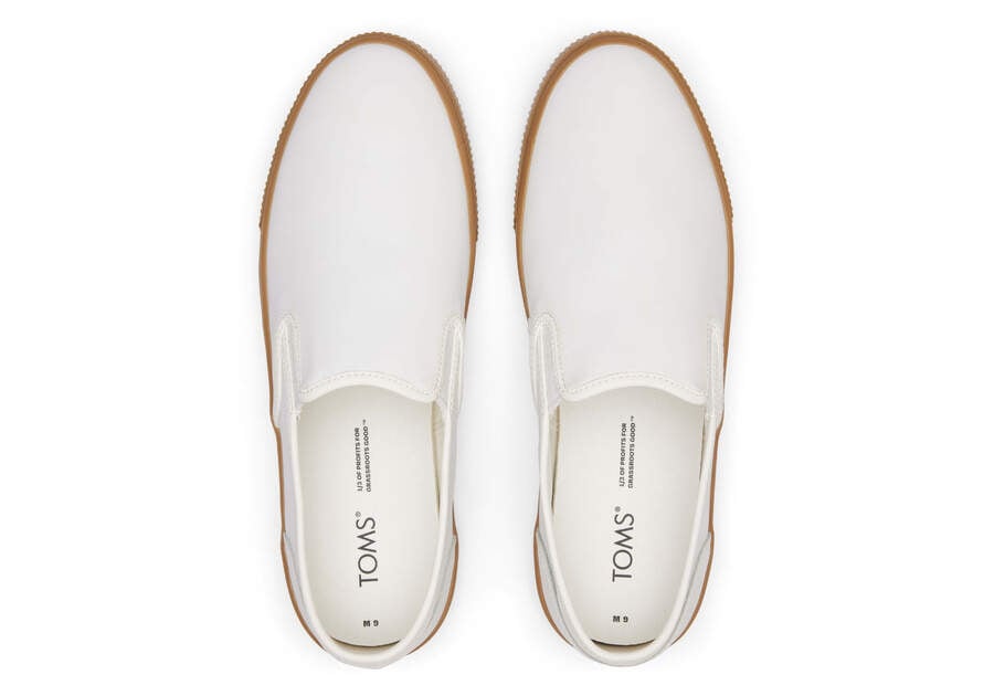 Zapatillas Toms Baja Slip On Hombre Blancas Argentina | AR163-851