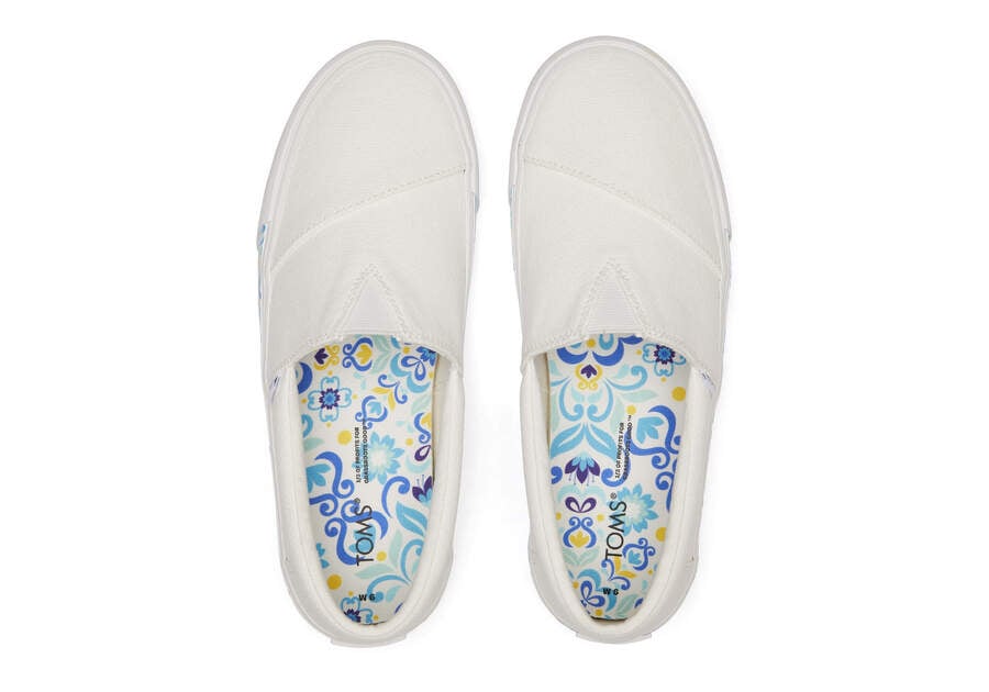 Zapatillas Toms Fenix Mujer Blancas Azul Marino Argentina | AR296-448