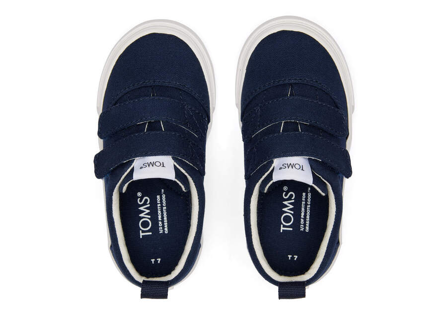 Zapatillas Toms Tiny Fenix Double Correa Lona Niños Azul Marino Argentina | AR423-134