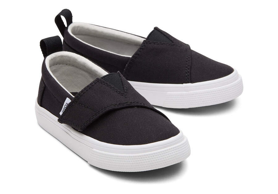 Zapatillas Toms Tiny Fenix Slip-On Lona Niños Negras Argentina | AR707-462