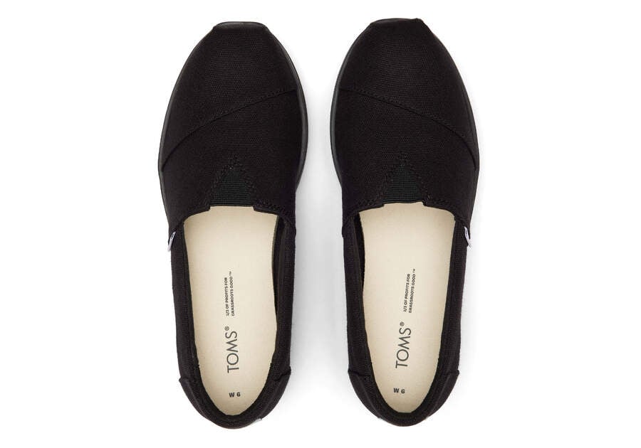 Zapatos Plataforma Toms Alpargata Midform Alpargata Mujer Negras Argentina | AR202-742