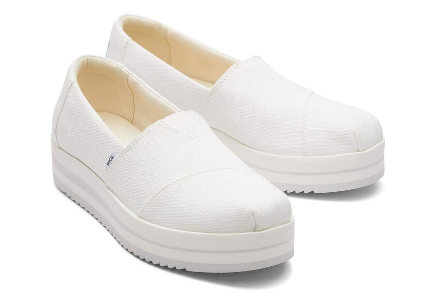 Zapatos Plataforma Toms Alpargata Midform Alpargata Mujer Blancas Argentina | AR232-333