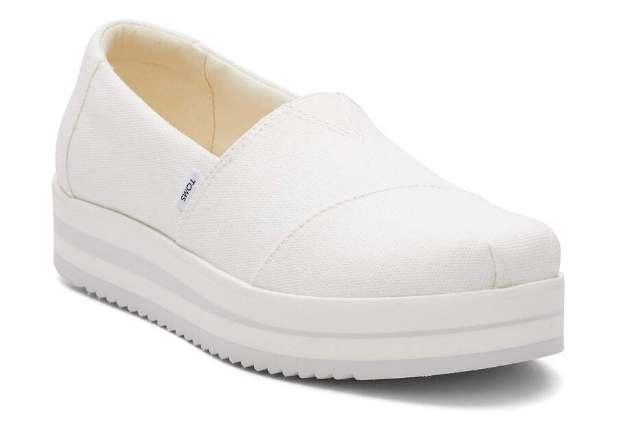 Zapatos Plataforma Toms Alpargata Midform Alpargata Mujer Blancas Argentina | AR232-333