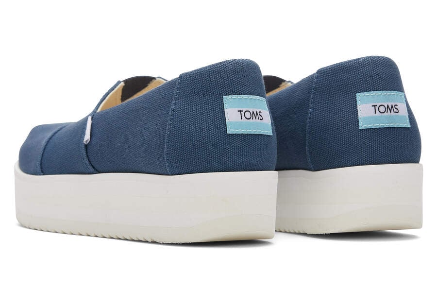 Zapatos Plataforma Toms Alpargata Midform Alpargata Mujer Azul Marino Argentina | AR503-120