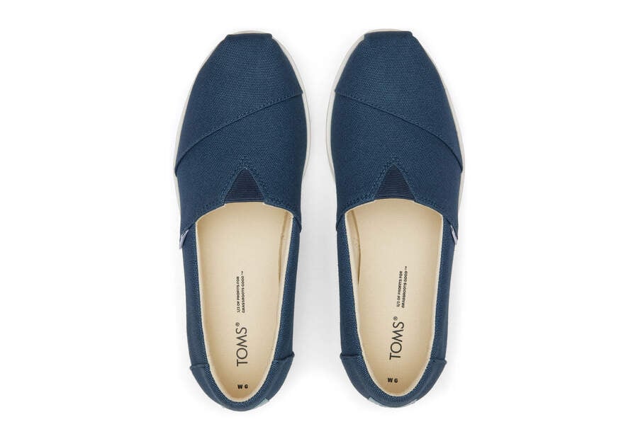 Zapatos Plataforma Toms Alpargata Midform Alpargata Mujer Azul Marino Argentina | AR503-120