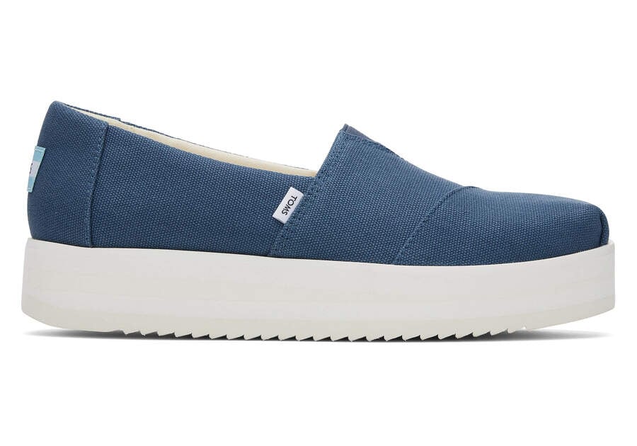 Zapatos Plataforma Toms Alpargata Midform Alpargata Mujer Azul Marino Argentina | AR503-120